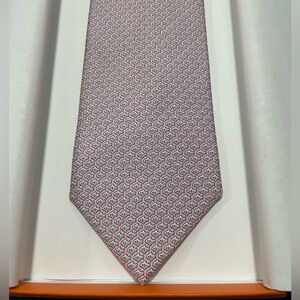 Hermes Paris 8cm Pink Twillbi tie